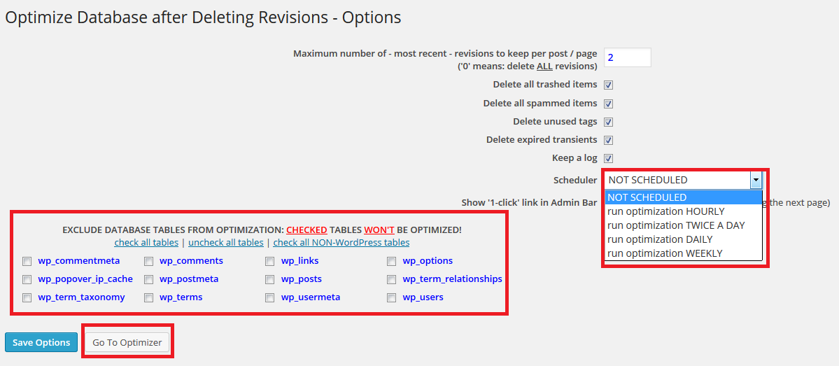 limit wordpress revisions with optimize database after deleting revisions plugin