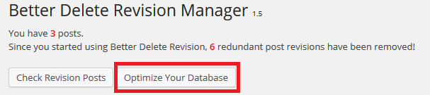 Optimize your database with Better Delete Revision plugin