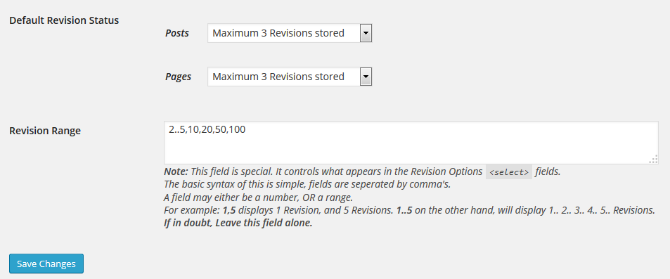 Revision Control plugin to limit WordPress revisions