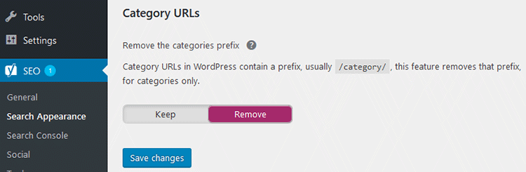 remove category urls yoast