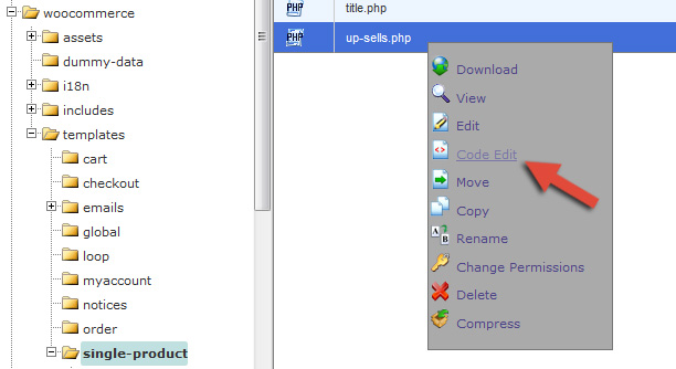 up sells php file in woocommerce