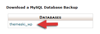 manually backup wordpress database from cpanel