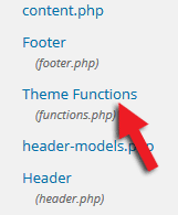 functions.php in theme editor