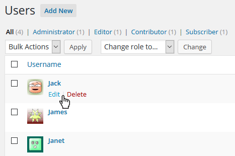 How to edit users in WordPress