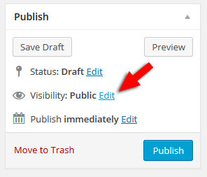 Edit Visibility in WordPress