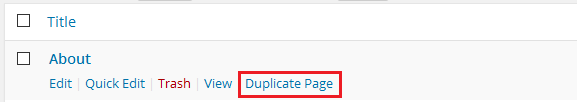 duplicate wordpress page