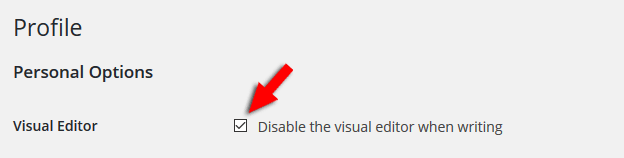 how to remove the wordpress visual editor