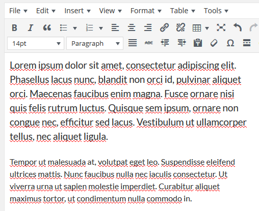 Font size in WordPress