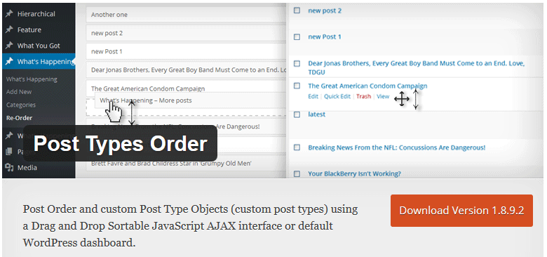 Post Types Order Plugin