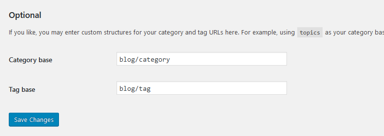 Category and tag base in WordPress