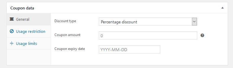 WooCommerce coupon data