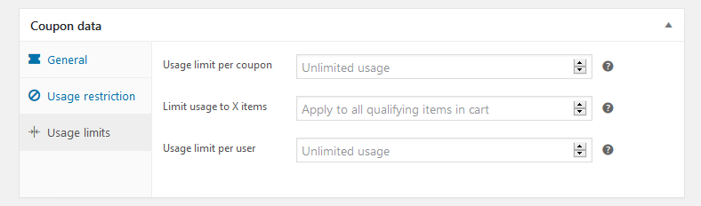 WooCommerce coupon usage limits