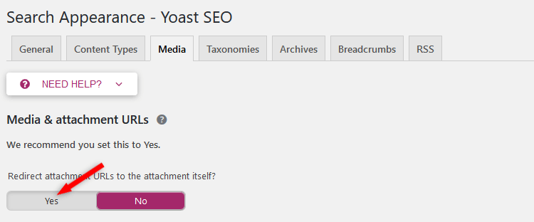 Disable media attachment page with Yoast