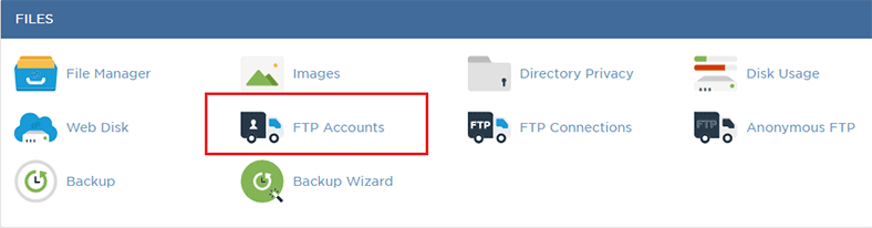 FTP accounts cpanel