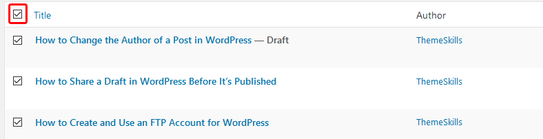 Select all posts in WordPress
