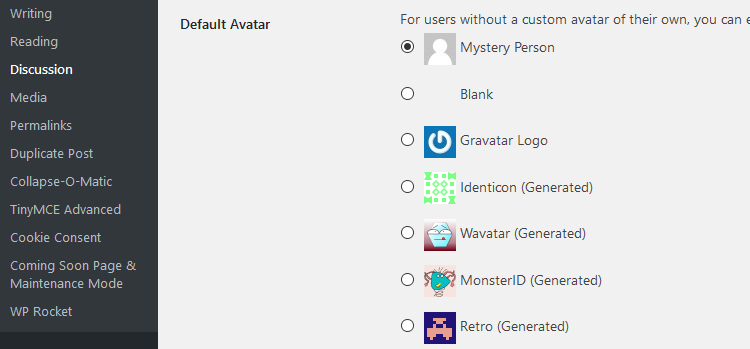 Default avatar in WordPress