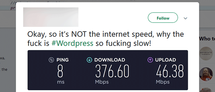 WordPress internet speed