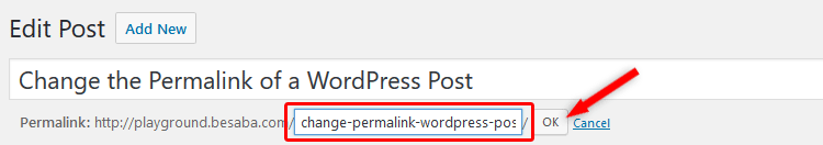 edit wordpress post permalink
