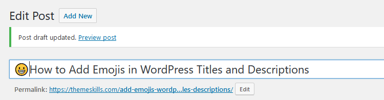 emoji in WordPress post title