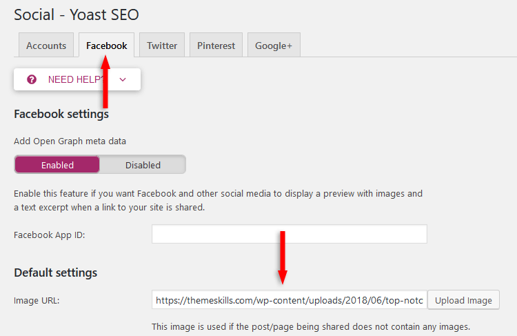 adding default facebook image in yoast