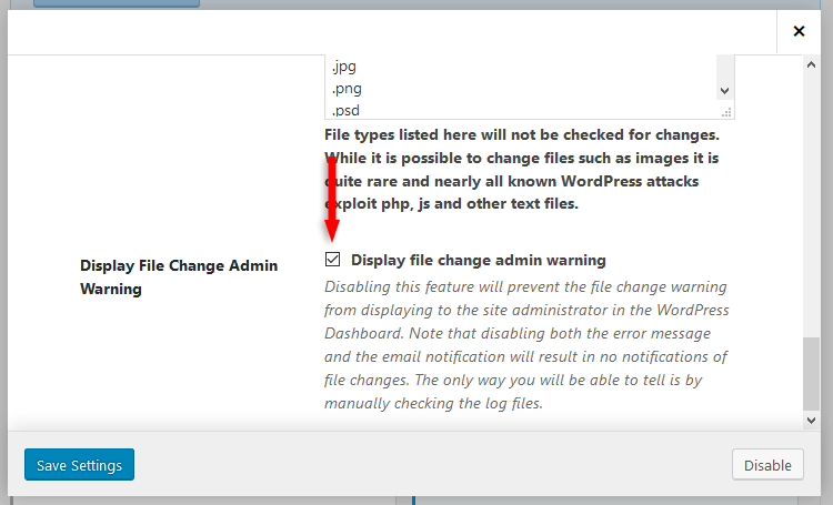 display file change notification