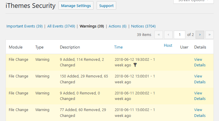 ithemes security file change warning