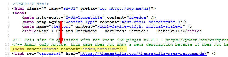 index nofollow meta tag