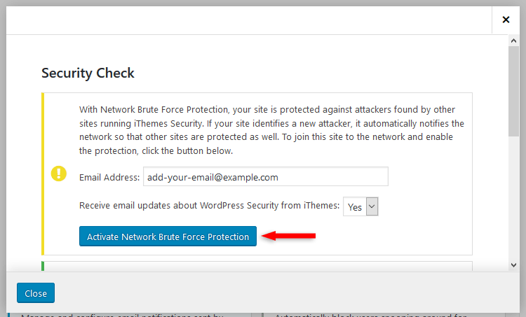 activate network brute force protection