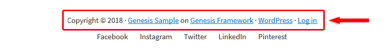 genesis framework footer credits text