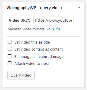 videographywp plugin video query