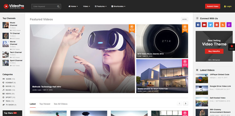 videopro wordpress video theme