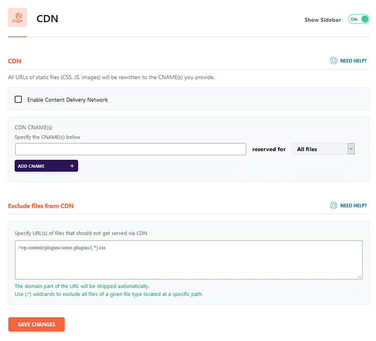 wp rocket cdn options