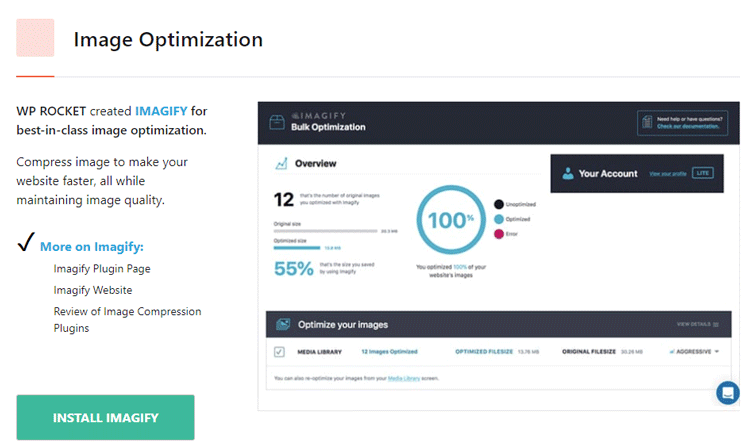 wp rocket imagify