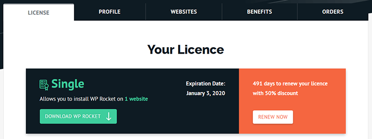 wp rocket license expire