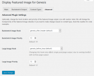 Display Featured Image for Genesis plugin advanced settings