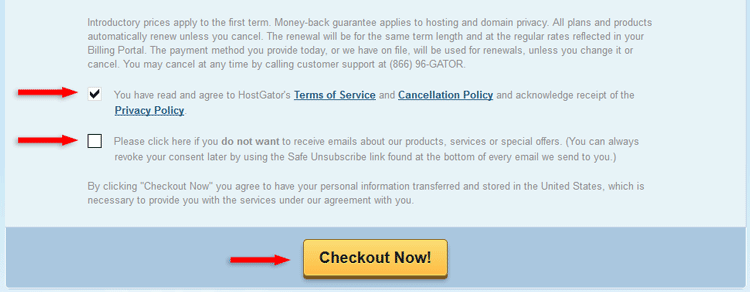 hostgator wordpress hosting checkout