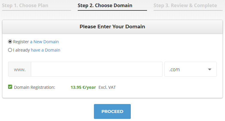 siteground wordpress hosting choosing a domain