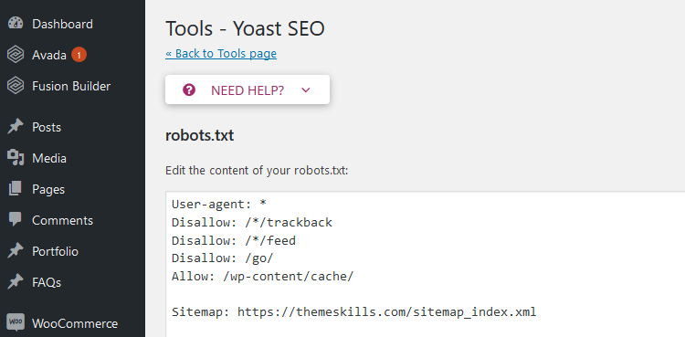 yoast seo robots.txt tool