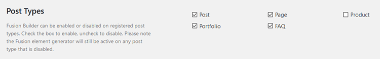 disable avada fusion builder on post types