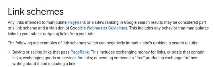 Google Link Scheme