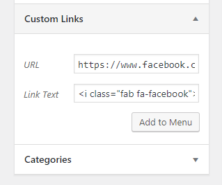 facebook icon menu font awesome generatepress