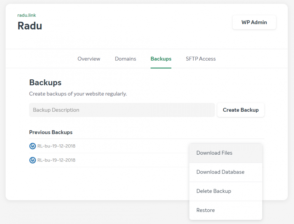 easywp hosting backup options