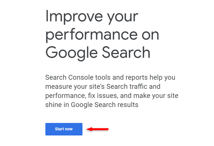 start now google search console