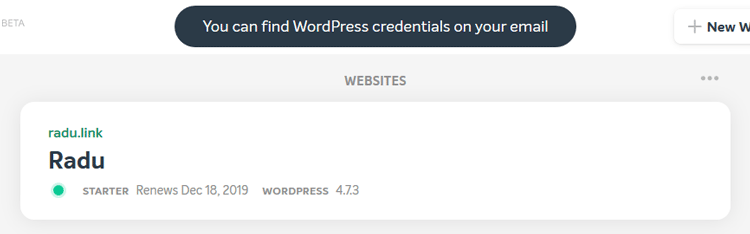 wordpress website created namecheap easywp