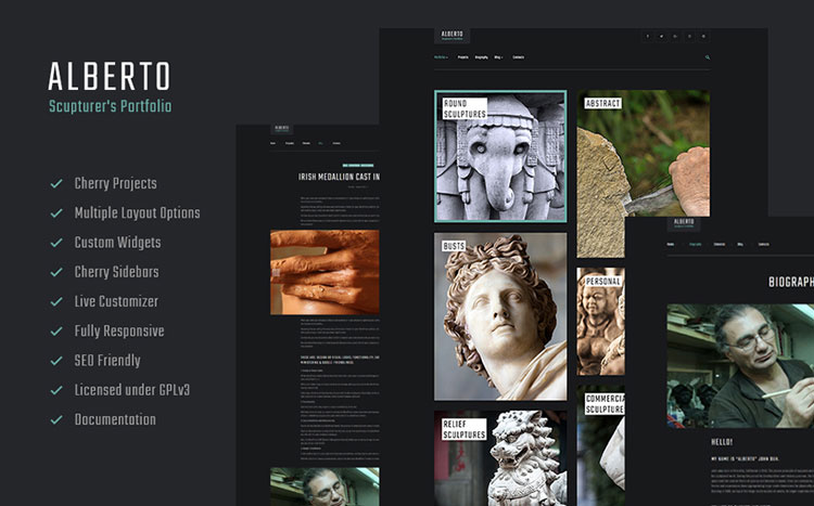 alberto sculpture wordpress theme