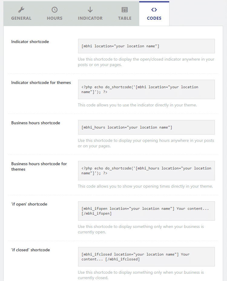 codes business hours indicator wordpress plugin
