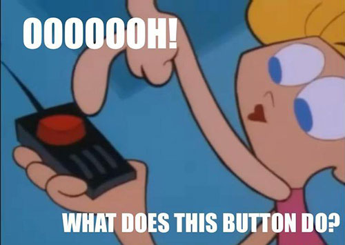dee dee what does this button do meme