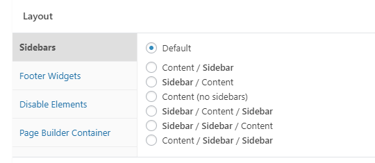 generatepress individual settings