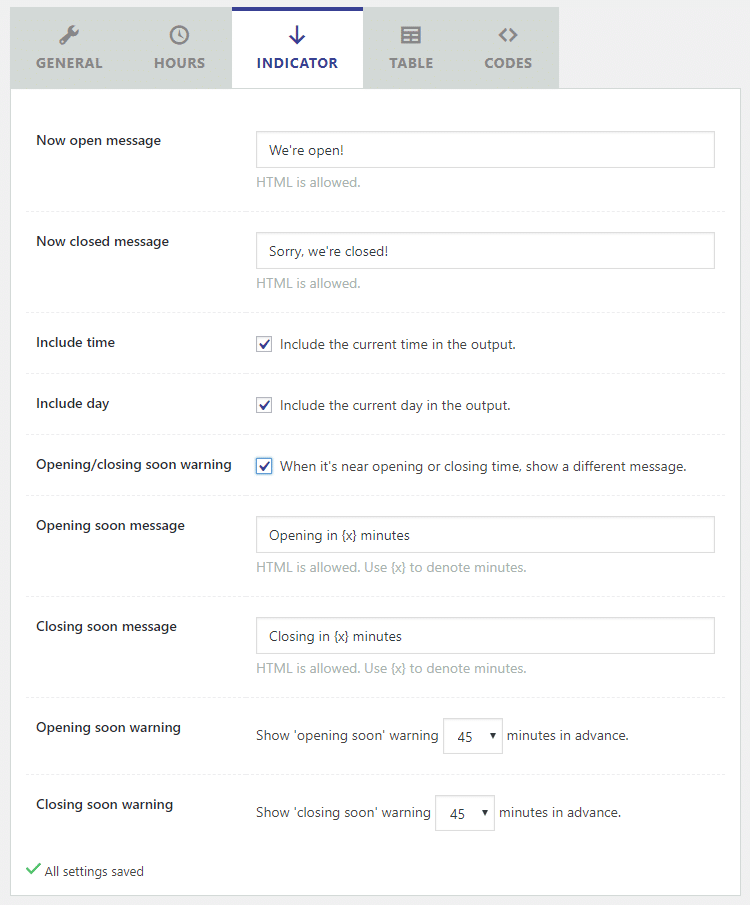 indicator business hours indicator plugin