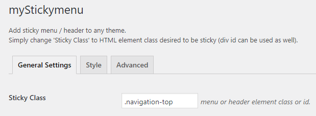 sticky class css